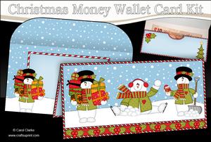 Xmas Snowmen Money or Gift Wallet Card Kit