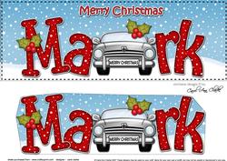 Large Dl Xmas Mark Sports Car 3D Decoupage