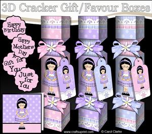 3D Girlz Roz's Cupcake Cracker Gift Favour Boxes