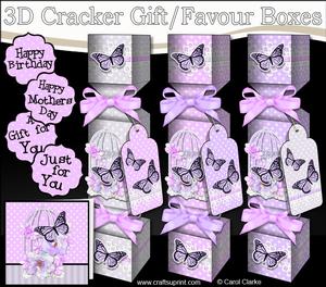3D Butterfly & Flower Birdcage Cracker Gift Favour Boxes