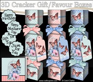 3D Butterfly & Flowers Birdcage Cracker Gift Favour Boxes