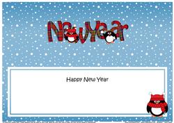 Large Dl New Year Tartan Penguins Insert