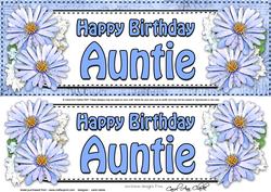 Large Dl Birthday Auntie Daisies Floral 3D Decoupage