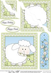 Little Lamb Quick Card - Wavy Corner Side Stacker Design