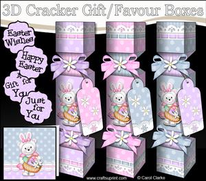 3D Easter Teddy Tess Cracker Gift Favour Boxes