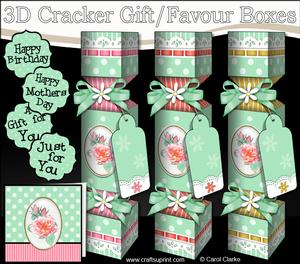 3D Roses Cracker Gift Favour Boxes