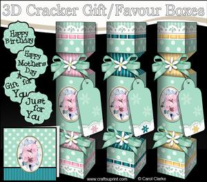 3D Spring Flowers Cracker Gift Favour Boxes