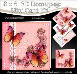 8x8 Floral Butterfly a Touch of Elegance Mini Kit 3D Decoupa
