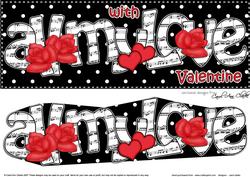 Lge Dl All My Love Valentine Hearts & Roses 3D Decoupage