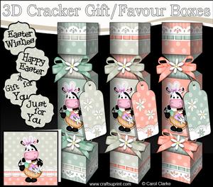 3D Easter Milly Moo Cow Cracker Gift Favour Boxes
