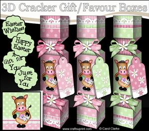 3D Easter Gigi Horse Cracker Gift Favour Boxes