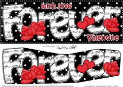 Lge Dl Love Forever Valentine Hearts & Roses 3D Decoupage