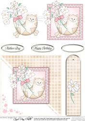 Cute Cat Quick Card with Decoupage