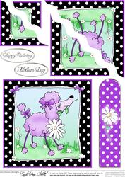 Cute Poodle Quick Card with Wavy Corner Side Stacker