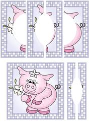 Princess Piggywig Quick Card with Circle Side Stacker Design