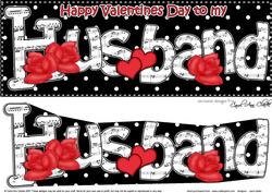 Lge Dl Valentine Husband Hearts & Roses 3D Decoupage