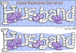 Lge Dl Valentine Husband Hearts & Roses 3D Decoupage