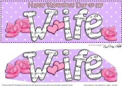 Lge Dl Valentine Wife Hearts & Roses 3D Decoupage