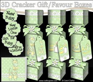 3D New Baby Cracker Gift Favour Boxes