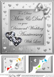 8 x 8 Mum and Dad Diamond Wedding Anniversary Topper