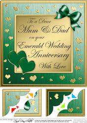 8 x 8 Mum and Dad Emerald Wedding Anniversary Topper
