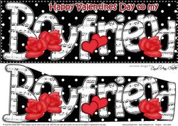 Lge Dl Valentine Boyfriend Hearts & Roses 3D Decoupage