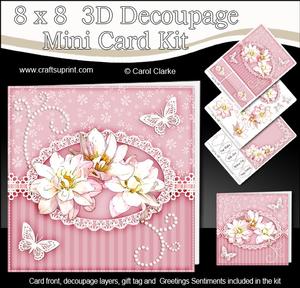 8x8 Flowers & Lace a Touch of Elegance Mini Kit 3D Decoupage