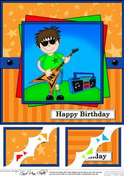 8 x 8 Jaz Rock Star Birthday Scalloped Corner Topper