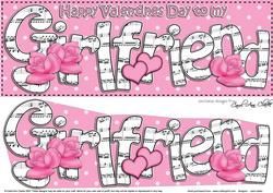 Lge Dl Valentine Girlfriend Hearts & Roses 3D Decoupage