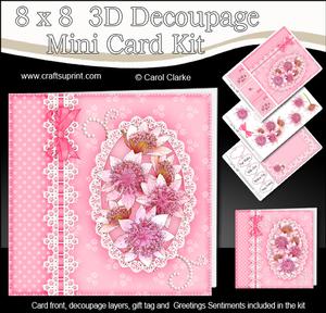 8x8 Floral Lace a Touch of Elegance Mini Kit 3D Decoupage
