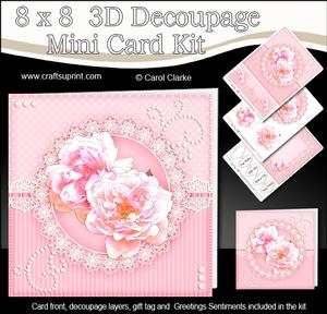 8x8 Roses & Lace a Touch of Elegance Mini Kit 3D Decoupage