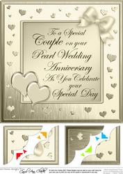 8x8 Pearl Wedding Anniversary Scalloped Corner