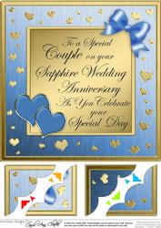 8x8 Sapphire Wedding Anniversary Scalloped Corner