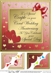 8x8 Coral Wedding Anniversary Scalloped Corner