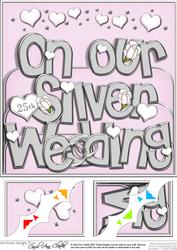 8 x 8 Our Silver Wedding Scalloped Corner Topper