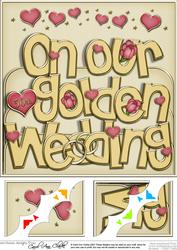 8 x 8 Our Golden Wedding Scalloped Corner Topper