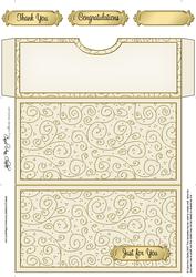Cream & Gold Swirls Money or Gift Wallet Card