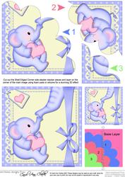 Lola & Lil Elephants Shell Edged Corner Stacker