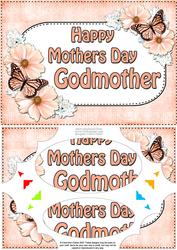 A5 Mothers Day Godmother Butterflies Flowers Scallop Corner