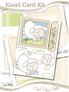 Little Lamb Easel Card Kit with Decoupage