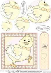 Little Chick Quick Card with Circle Pyramage Design