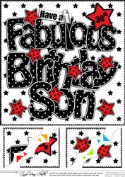 8 x 8 30th Birthday Son Scalloped Corner Topper