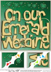 8 x 8 Our Emerald Wedding Scalloped Corner Topper