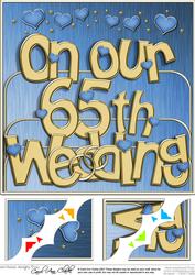 8 x 8 65th Wedding Anniversary Scalloped Corner Topper