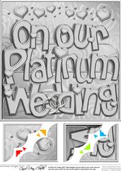 8 x 8 Platinum Anniversary Scalloped Corner Topper