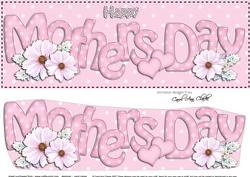 Large Dl Mothers Day Hearts & Flowers 3D Decoupage