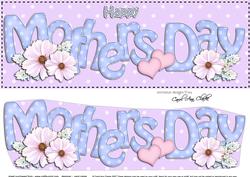 Large Dl Mothers Day Hearts & Flowers 3D Decoupage