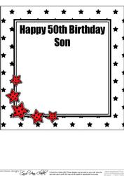 50th Birthday Son Matching 8x8 Insert Panel
