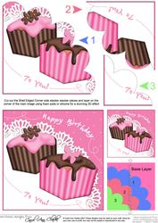 Fondant Fancies Birthday Cakes Shell Edged Corner Side Stack