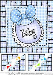 8 x 8 New Baby Boy Scalloped Corner Topper